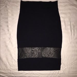 Black fitted pencil skirt